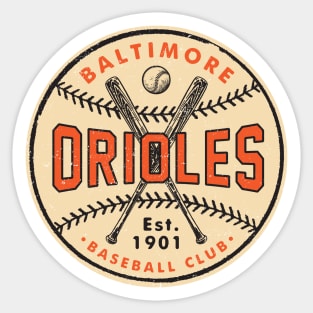 Baltimore Orioles Ball & Bats by Buck Tee Sticker